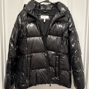 BCBGeneration Shiny Black Puffer Coat